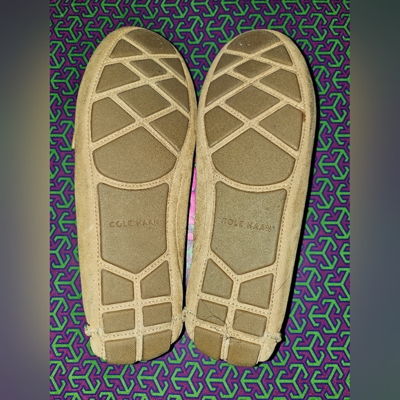 Tan Suede Loafers with Buckle Detail - Picture 9 of 9